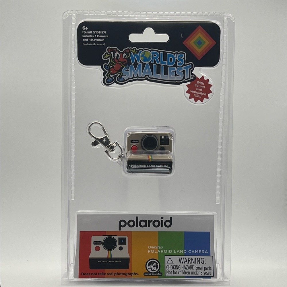 Polaroid Miniature Camera Keychain with Retro Colors